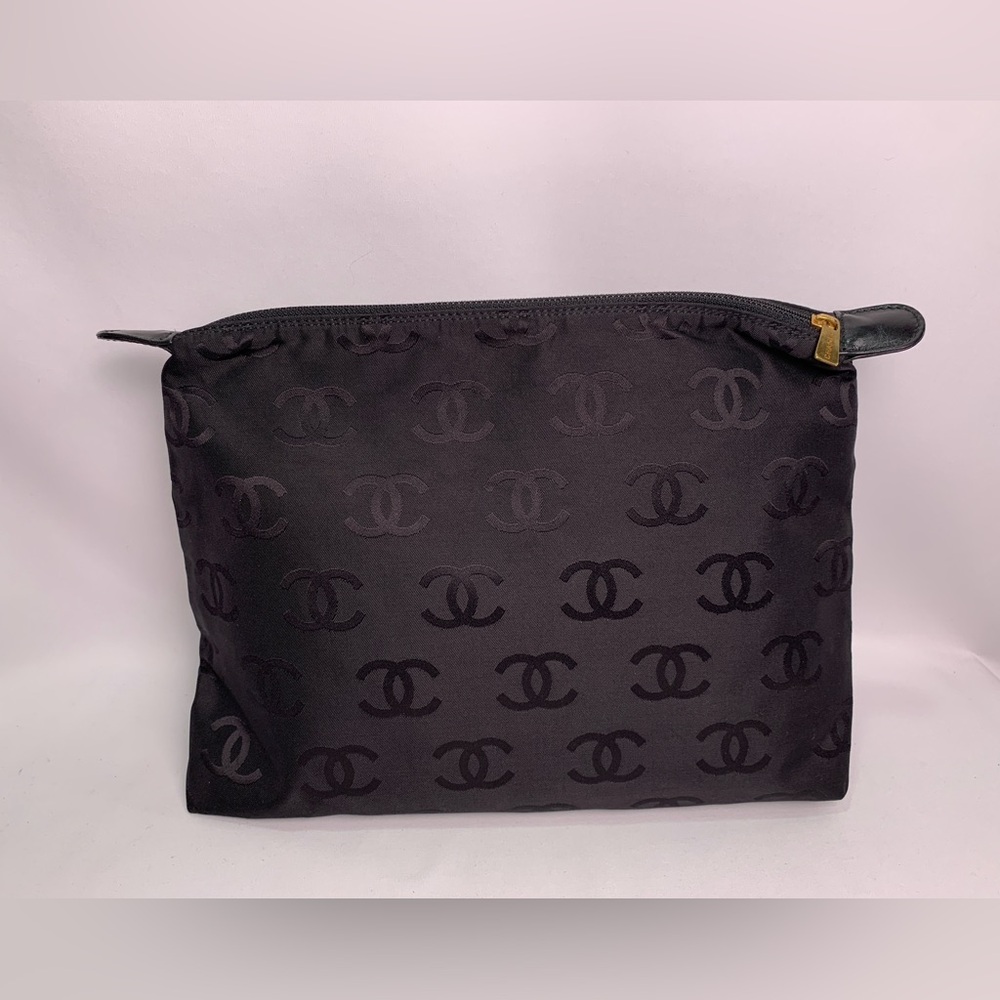 Chanel Black Wild Stitch Monogram Pouch